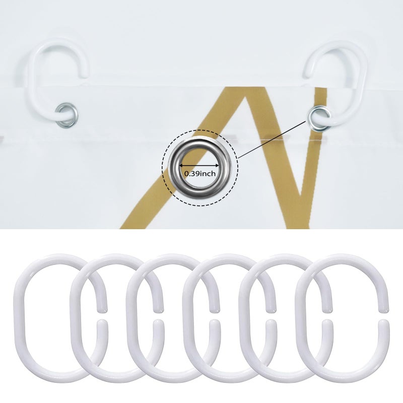 Punkray Gold Light Brown and White Striped Wavy Line Fabric Shower Curtain for Bathroom with Hooks  Extra Long Shower Curtain Set Stripe Bath Curtains Decor Weighted Hem Washable  72x78 - Image 4