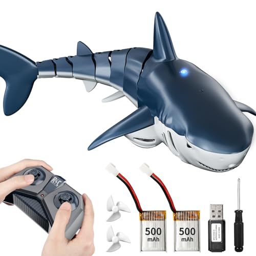 JUKUDAHU 24Ghz Remote Control Shark Toys for Kids 6 7 8 Years Old 118 Scale High Simulation Shark for Pool Bath Toys for Toddlers Electronic RC Sea Animal Outdoor Water Gifts - Image 1
