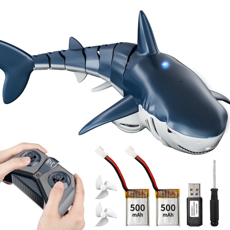 JUKUDAHU 24Ghz Remote Control Shark Toys for Kids 6 7 8 Years Old 118 Scale High Simulation Shark for Pool Bath Toys for Toddlers Electronic RC Sea Animal Outdoor Water Gifts - Image 2