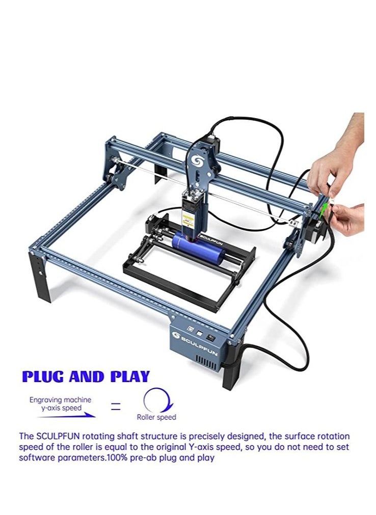 SCULPFUN - SCULPFUN Laser Engraver Rotary Roller, 360° Laser Machine Y-axis Rotary Module, Rotary Attachment for Carving Cylindrical Objects Cans, Tumbler Rotator Compatible with Most Laser Engraving Machine - Image 1