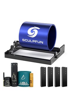 SCULPFUN Laser Engraver Rotary Roller, 360° Laser Machine Y-axis Rotary Module, Rotary Attachment for Carving Cylindrical Objects Cans, Tumbler Rotator Compatible with Most Laser Engraving Machine