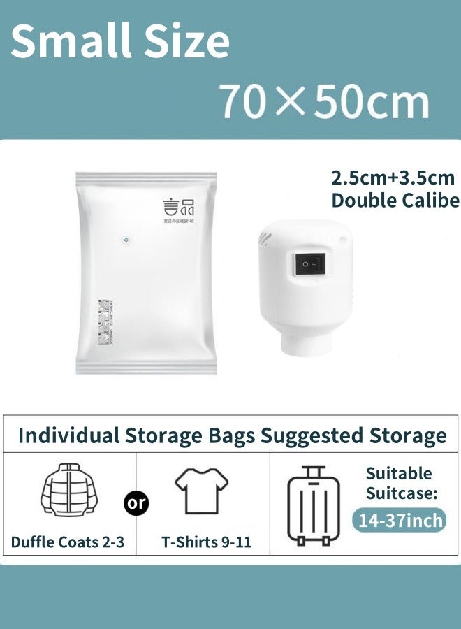 5Pcs Vacuum Storage Bags, 70×50cm Space Saver Bags Reusable Vacuum Seal Bags Vacuum Sealed Compression Bags with Electric Pump,Valve, Zip Sealed, for Clothes, Mattress, Blanket, Duvets, Pillows, Comforters, Quilt, Travel - Image 2