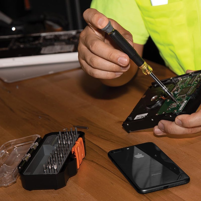 Klein Tools 80066 Precision Driver Kit with Multi-Bit Screwdriver and All-in-One Repair Tool Kit with 39 Bits for Apple Products, 2-Piece - Image 4