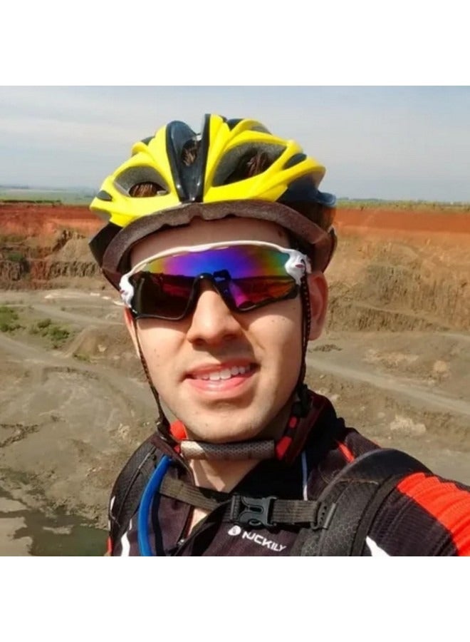 Beauenty UV Protected Sports Mirrored Wraparound Sunglasses for Cycling Cricket Riding Running Men Women Stylish Hydrophobic Lens with Full Coverage Protection Anti Glare Goggles - Image 3