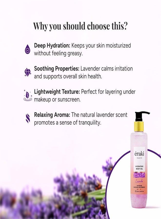 LOVELY eraki Lavender Scented Hydrating Body Gel Moisturizer with Vitamin B5 & Hyaluronic Acid | Non-Greasy Hand & Body Gel for Soft, Calm & Nourished Skin Daily Moisturizer for Dry, Rough Skin | 250ml - Image 4