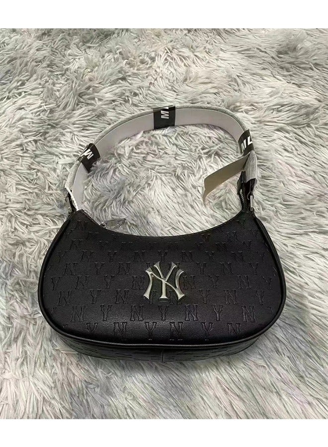 MLB Korean new mlb embossed underarm bag, NY monochrome bucket bag, waist bag, full-print backpack, retro tote bag - Image 2