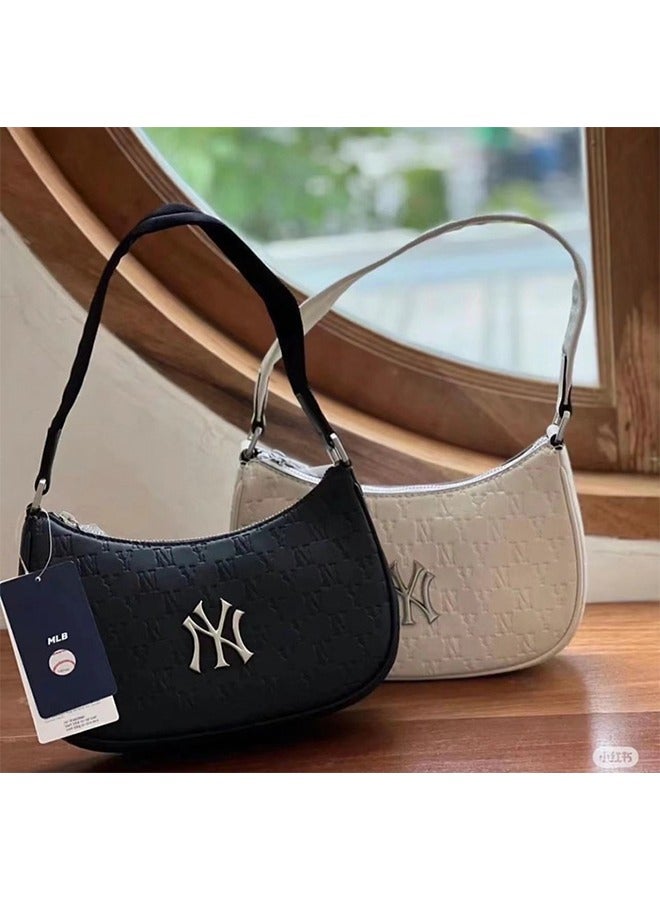 MLB Korean new mlb embossed underarm bag, NY monochrome bucket bag, waist bag, full-print backpack, retro tote bag - Image 3
