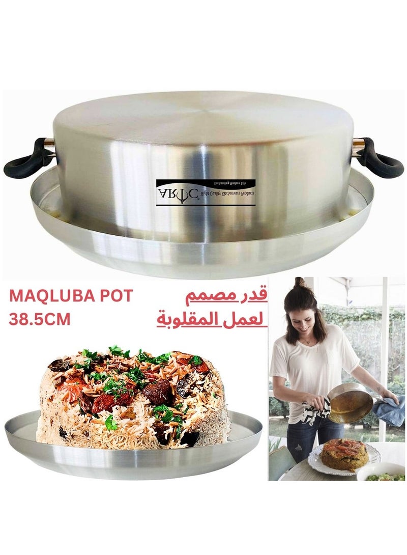 ARTC Single Piece Maqluba Multi-Purpose Pure Thick Aluminum Pot And Tray, Upside Down Palestinian Lamb Rice Dish Cooking pot, Releases Easy And Keeps shape 30.5cm - Image 3