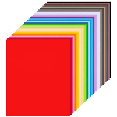 Koogel 40Sheets Colored Cardstock, 30 Assorted Colors Construction Paper Printer Paper, 65 lb/180 GSM Card Stock for Printing, DIY Card Making, Craft Supplies for Kids, School Supplies - Image 1