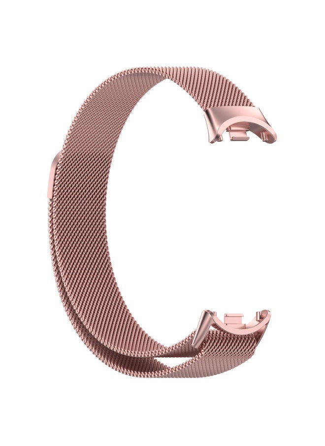 Generic - For Mi Band 9 Strap For XiaomiSmart Band8 Magnetic Loop Milanese Metal Wristband-Color:Black - Image 1