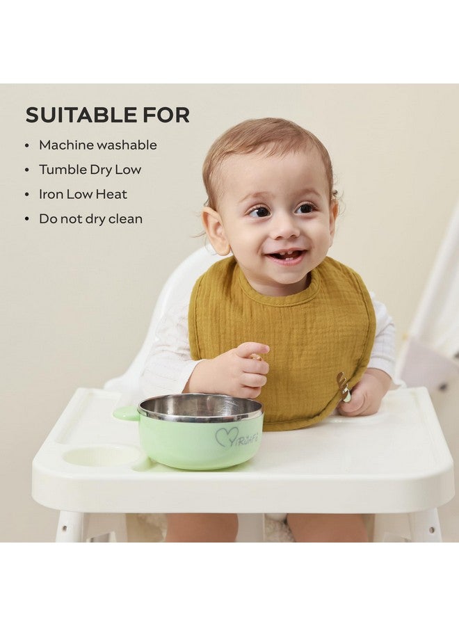 مريلة أطفال جيلي موني موسلين، عبوة من 8 قطع، مريلة أطفال باندانا، مريلة لعاب للأطفال من الجنسين، مصنوعة من القطن بنسبة 100%، ألوان سادة، مريلة ناعمة مربعة للتسنين للأطفال حديثي الولادة - Image 3