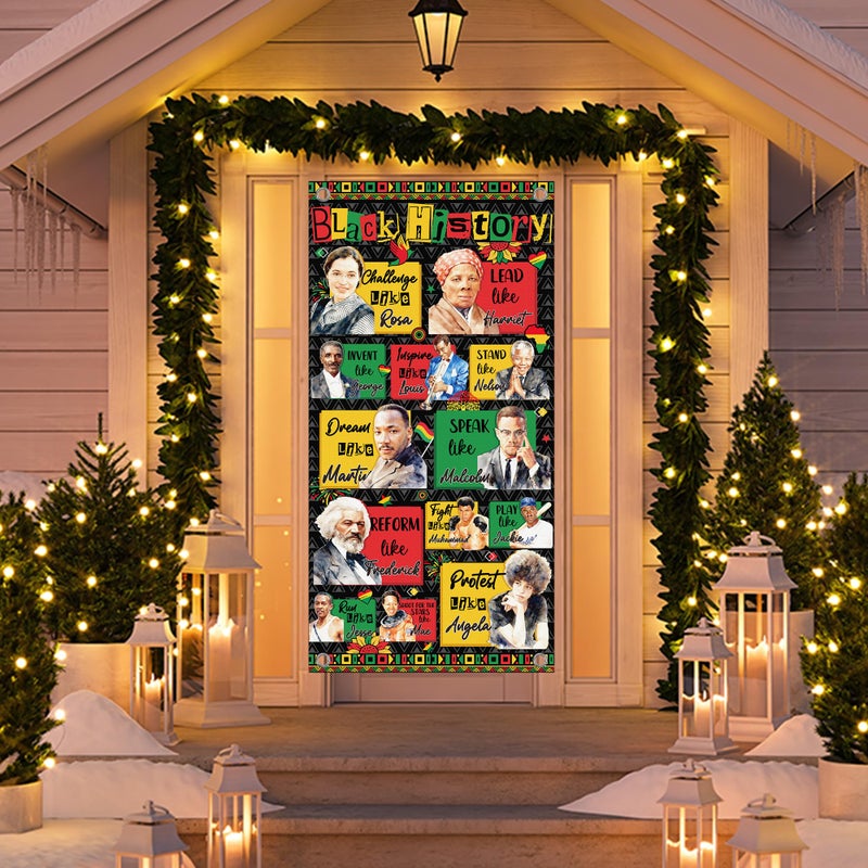 EoBeCy Black History Month Door Decorations, Black History Collage Door Cover, Inspirational Quote Banner Backdrop for Classroom School Celebration Party Decor (71" x 35") - Image 5