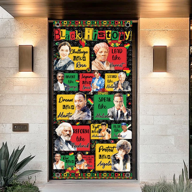 EoBeCy Black History Month Door Decorations, Black History Collage Door Cover, Inspirational Quote Banner Backdrop for Classroom School Celebration Party Decor (71" x 35") - Image 3