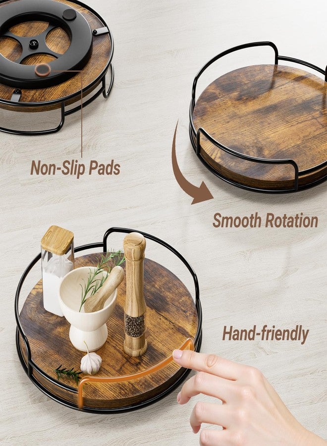 WOWBOX 9" Lazy Susan Organizer for Table Top Rotating Spice Rack Organizations Wood Lazy Susan Turntable Organizer for Cabinet Kitchen Pantry Countertop Bathroom Vanity - Image 5