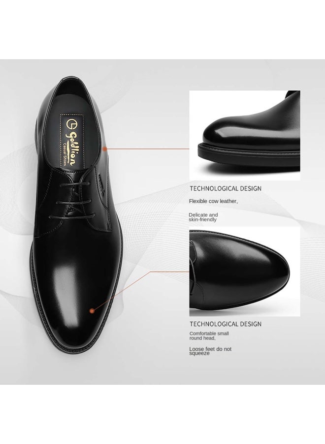 Goldlion Qixi Gift Soft Calfskin Leather Lined Derby Shoes Men's Business Casual Leather Lace-up Wedding Shoes Men's Dress Shoes - Image 4