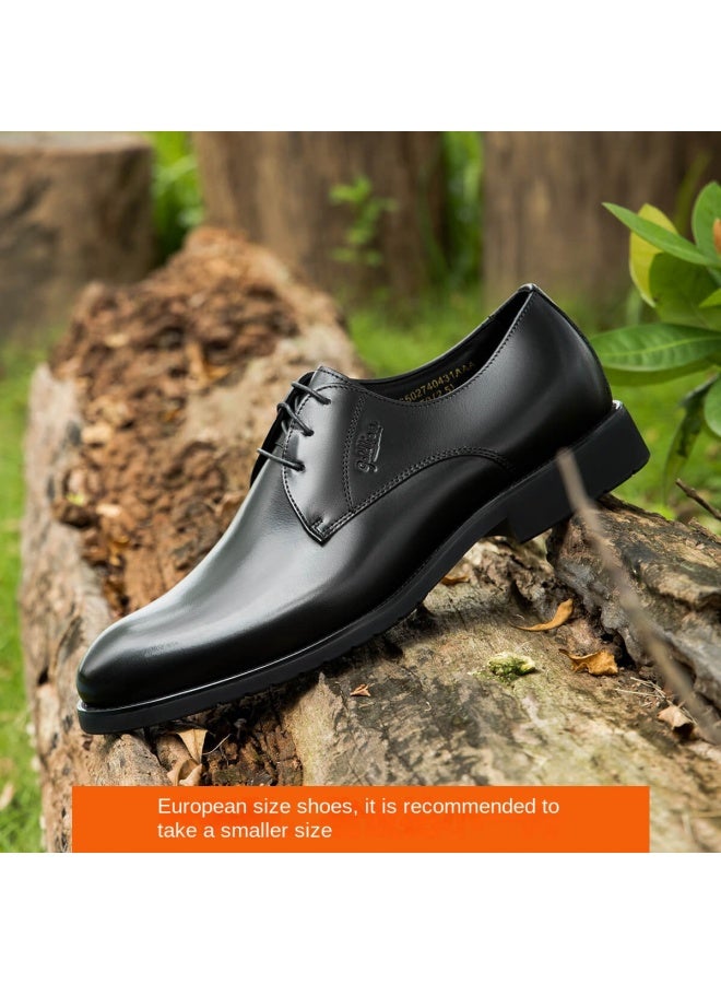 Goldlion Qixi Gift Soft Calfskin Leather Lined Derby Shoes Men's Business Casual Leather Lace-up Wedding Shoes Men's Dress Shoes - Image 2