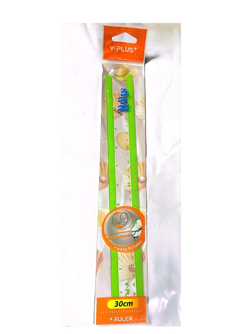 30cm Length Shell School Plastic Ruler Assorted Color