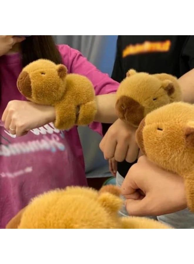 Capybara Plush Toy,Stuffed Animals Slap Bracelet,Plush Animal Wristband,Capybara Doll Gift for Boys and Girls,Capybara Slap Rings,Cute Capybara Stuffed Toy, Home Decoration (2Pcs)  - Image 2