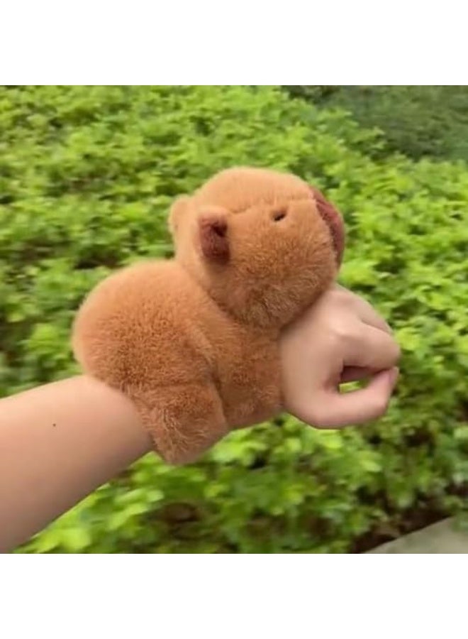 Capybara Plush Toy,Stuffed Animals Slap Bracelet,Plush Animal Wristband,Capybara Doll Gift for Boys and Girls,Capybara Slap Rings,Cute Capybara Stuffed Toy, Home Decoration (2Pcs)  - Image 3