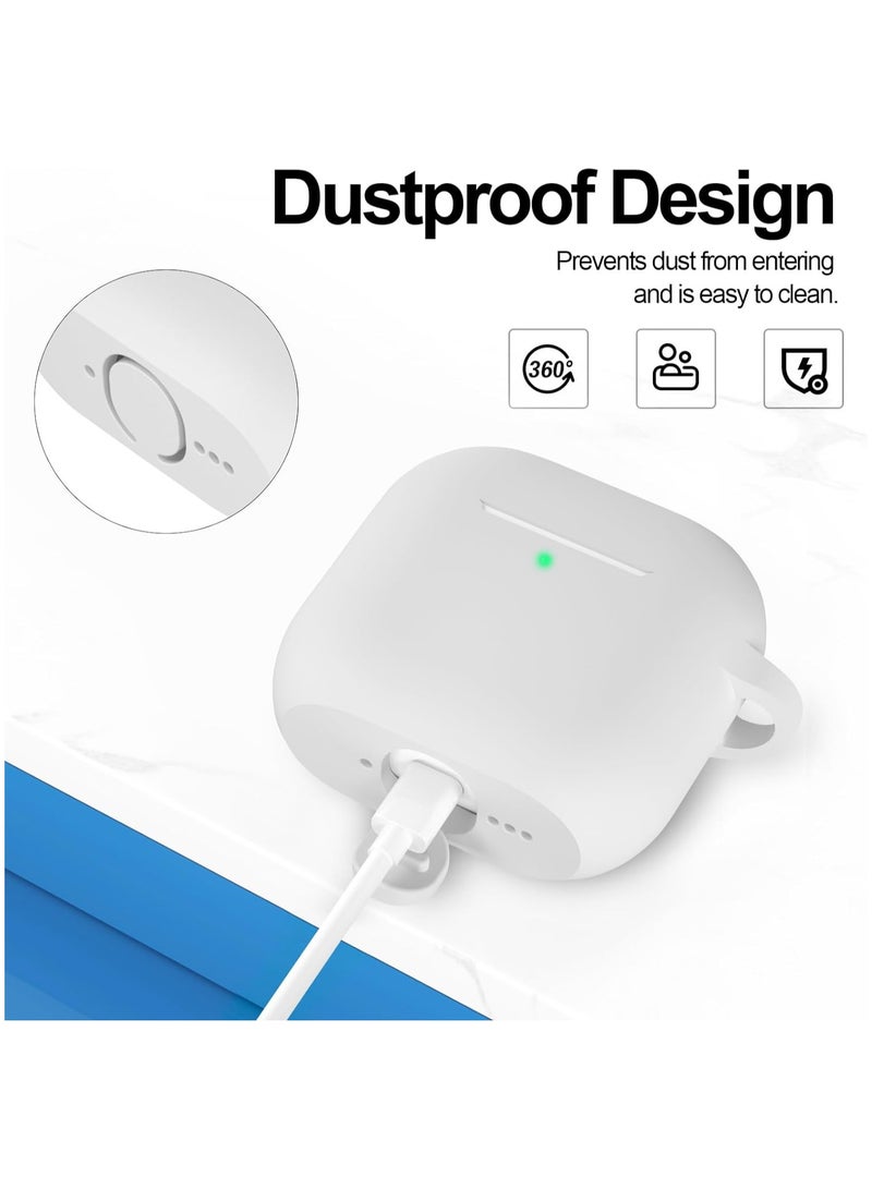 ACLIX Silicone Case For AirPods 4, Anti-Shock, Anti-Drop, Anti-Dust, Visible LED Light, Protective Cover, Compatible With AirPods 4th Generation 2024 (White) - Image 3