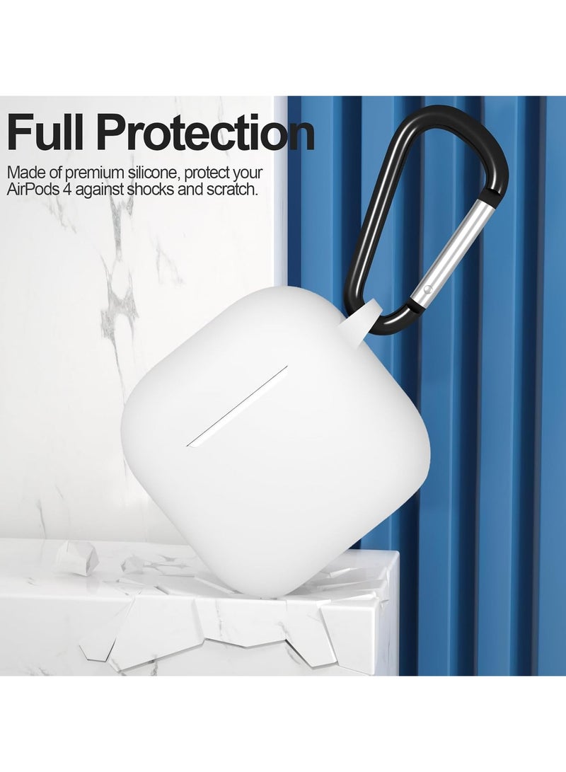 ACLIX Silicone Case For AirPods 4, Anti-Shock, Anti-Drop, Anti-Dust, Visible LED Light, Protective Cover, Compatible With AirPods 4th Generation 2024 (White) - Image 4