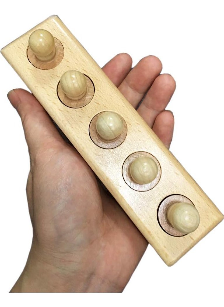 Goolsky Montessori Knobbed Cylinder Socket Montessori Materials Wooden Cylinders Ladder Blocks Educational Wooden Toy Montessori Education Toy Family Version - Image 3