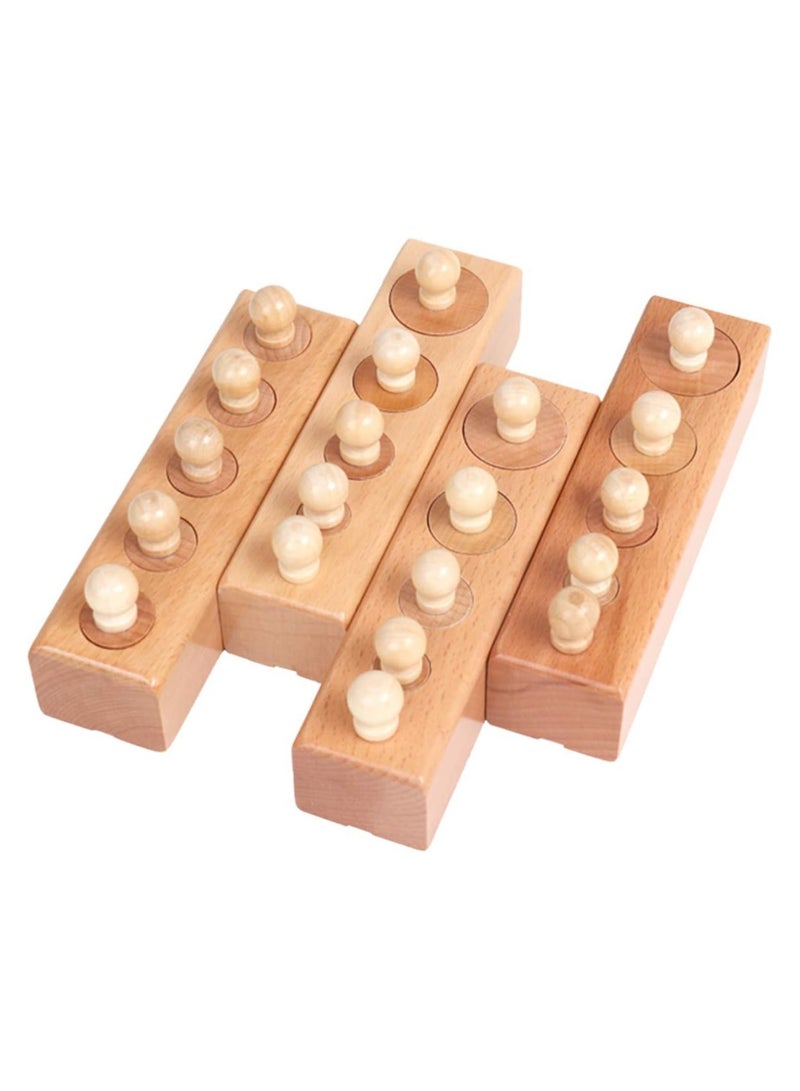 Goolsky Montessori Knobbed Cylinder Socket Montessori Materials Wooden Cylinders Ladder Blocks Educational Wooden Toy Montessori Education Toy Family Version - Image 5