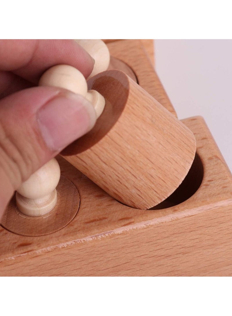 Goolsky Montessori Knobbed Cylinder Socket Montessori Materials Wooden Cylinders Ladder Blocks Educational Wooden Toy Montessori Education Toy Family Version - Image 2