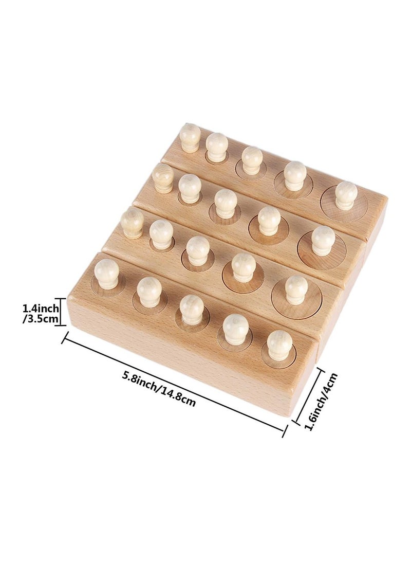 Goolsky Montessori Knobbed Cylinder Socket Montessori Materials Wooden Cylinders Ladder Blocks Educational Wooden Toy Montessori Education Toy Family Version - Image 4