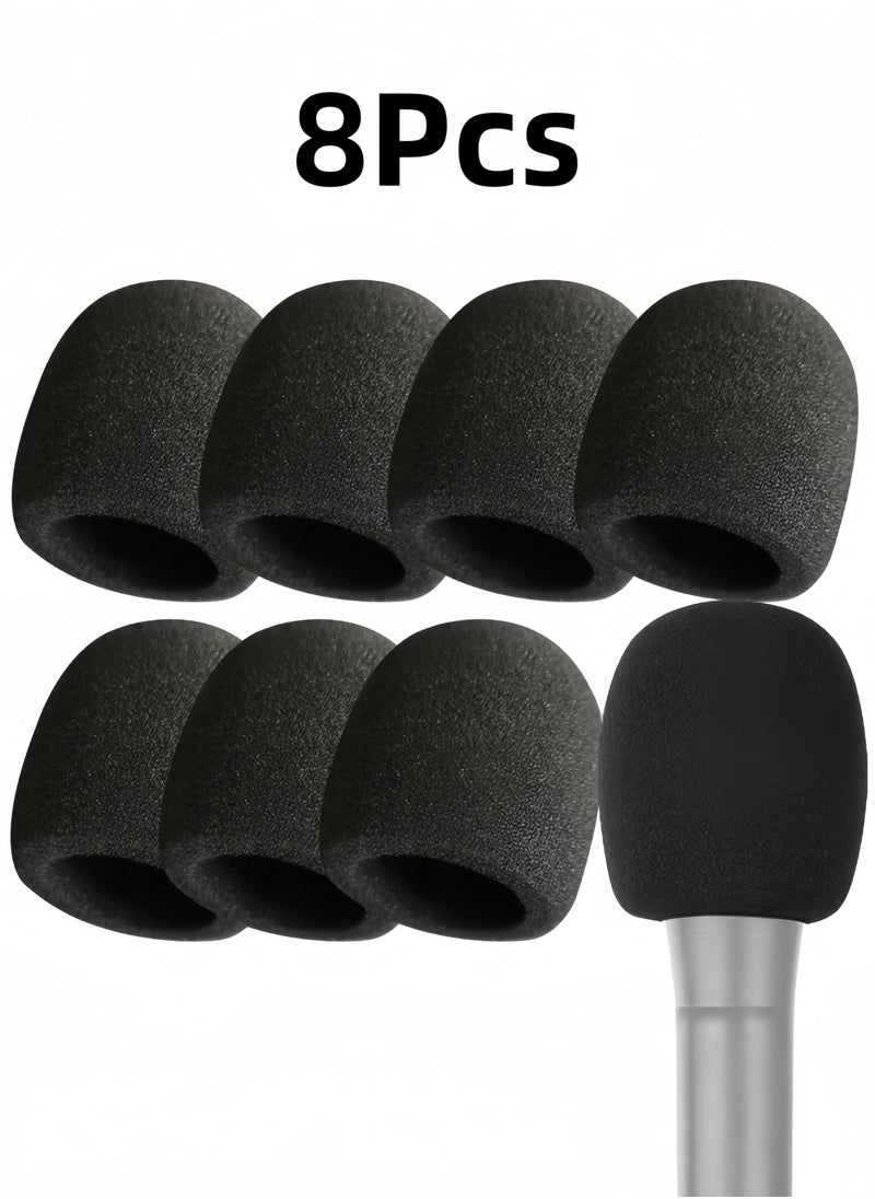Harse 8 Pack Microphone Cover - Foam Mic Covers Windscreen Suitable for Most Standard Handheld Microphone（Black）  - Image 1