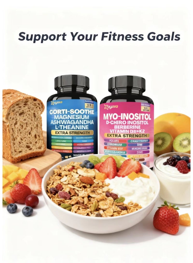 Zoyava Soothe & Smooth Bundle - Cortisol & Myo-Inositol Combo - Daily Wellness Supplement for Stress Relief & Balance - Image 2