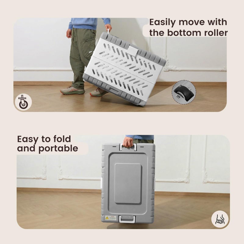 Gardner Pet Collapsible Dog Crate for Medium/Small Dogs - 28" L Foldable Dog Cage No-Tool Assembly, Travel Dog Crate with 2 Wheels - Easy to Carry, Space-Saving, Indoor Outdoor Use - Image 4
