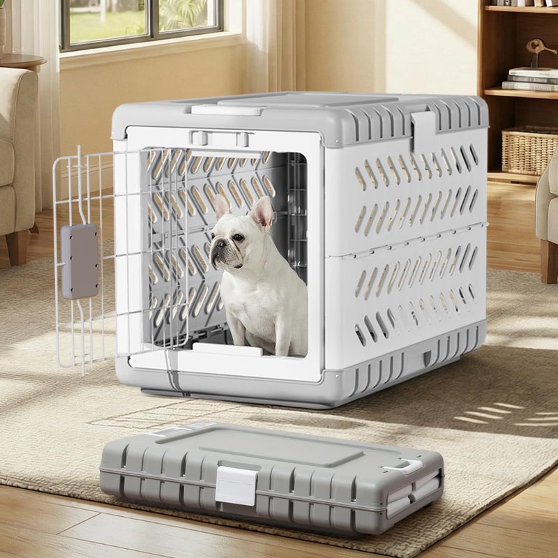 Gardner Pet Collapsible Dog Crate for Medium/Small Dogs - 28" L Foldable Dog Cage No-Tool Assembly, Travel Dog Crate with 2 Wheels - Easy to Carry, Space-Saving, Indoor Outdoor Use - Image 1