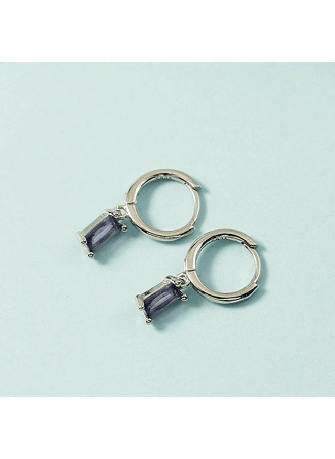 نيبمينينت Colored Diamond Ear Ring European And American Same Color Buckle Zircon Pendant Earrings Female Sisters Mix Match 