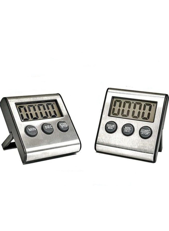 Elegant Stainless Steel Digital Kitchen Timer, Super Strong Magnetic Back, Large Display, Auto Memory and Shut-Off, Loud Alarm - Image 2