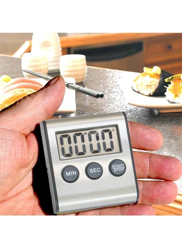 Elegant Stainless Steel Digital Kitchen Timer, Super Strong Magnetic Back, Large Display, Auto Memory and Shut-Off, Loud Alarm - Image 4