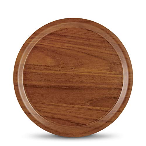 Freelance Nature Kraft Serving Tray Walnut, 33 cm, Round-Nonslip Surface, Break-Resistant, Decorative Anti Skid Kitchen & Dining/CoffeeTable Trays for Breakfast/Food/TeaBrown-Made in Europe - Image 1