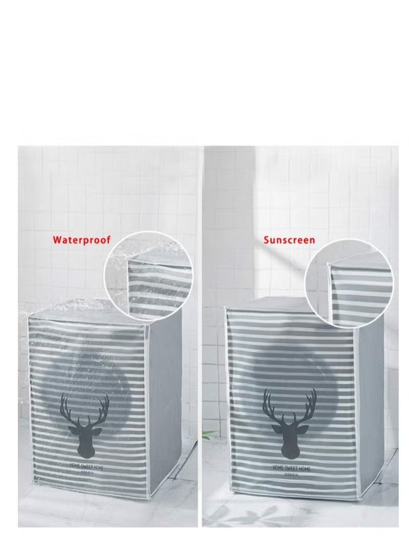 Washing Machine Cover, Clothes Washer Dust Dryer Cover Lid Tumble Dustproof Cover Case with Zipper for Front Load Washer Protection Waterproof Sun Cartoon Pattern for Drum Washing Machine - Image 4