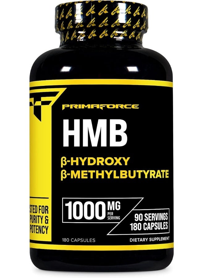 Primaforce Hmb (Beta-Hydroxy Beta-Methylbutyrate) 1000Mg, 180 Capsules (500Mg Per Capsule) - Gluten Free And Non-Gmo Supplement - Image 1
