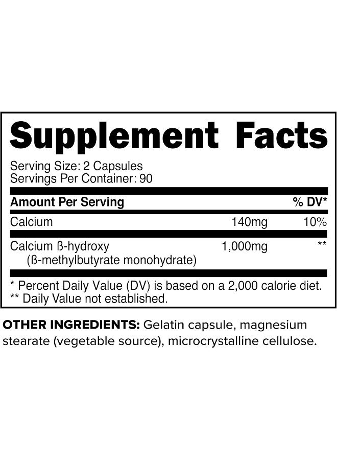 Primaforce Hmb (Beta-Hydroxy Beta-Methylbutyrate) 1000Mg, 180 Capsules (500Mg Per Capsule) - Gluten Free And Non-Gmo Supplement - Image 2