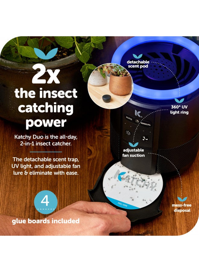 KATCHY Katchy Duo 2 in 1 Indoor Fruit Fly Trap, Mosquito Killer, and Gnat & Bug Catcher with UV Light Fan and Sticky Traps for Bugs - Image 2