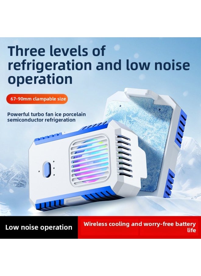 Semiconductor Mobile Phone Radiator Icing Model Back Clip Type Ice Porcelain Refrigeration Cooling Rechargeable Even Hot Plate Generation-Color:Black-[direct Plug-in Model Without Lights Or Semiconductors]