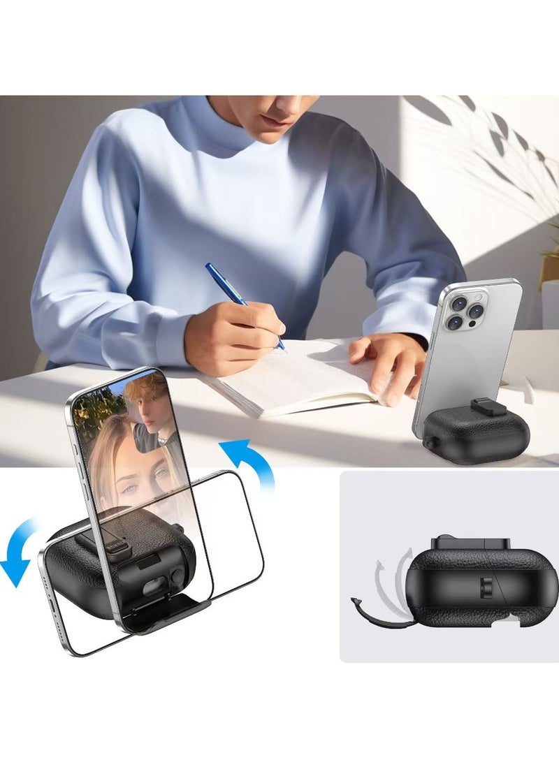 ICARLUS Premium Leather Shockproof Protective Case with Holder/Keychain for AirPods 4 - Image 5