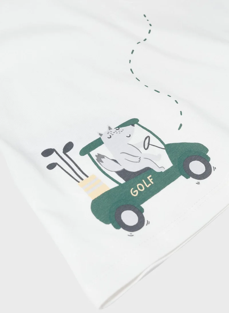 MANGO Infant Golf Cart Print T-Shirt