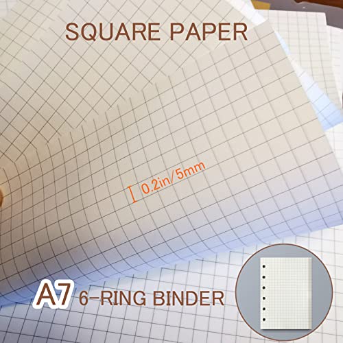 DY.2ten A7 Binder Notebook Refills - 270 Pages Graph Paper + 2 Zipper Binder Pockets + 5 Dividers + Ruler - Image 3