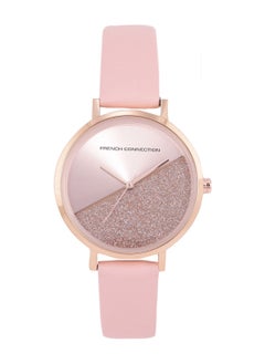 French Connection Women's Analogue Quartz Pink Leather Band Watch FCN0008E-R - 35mm  - Image 1