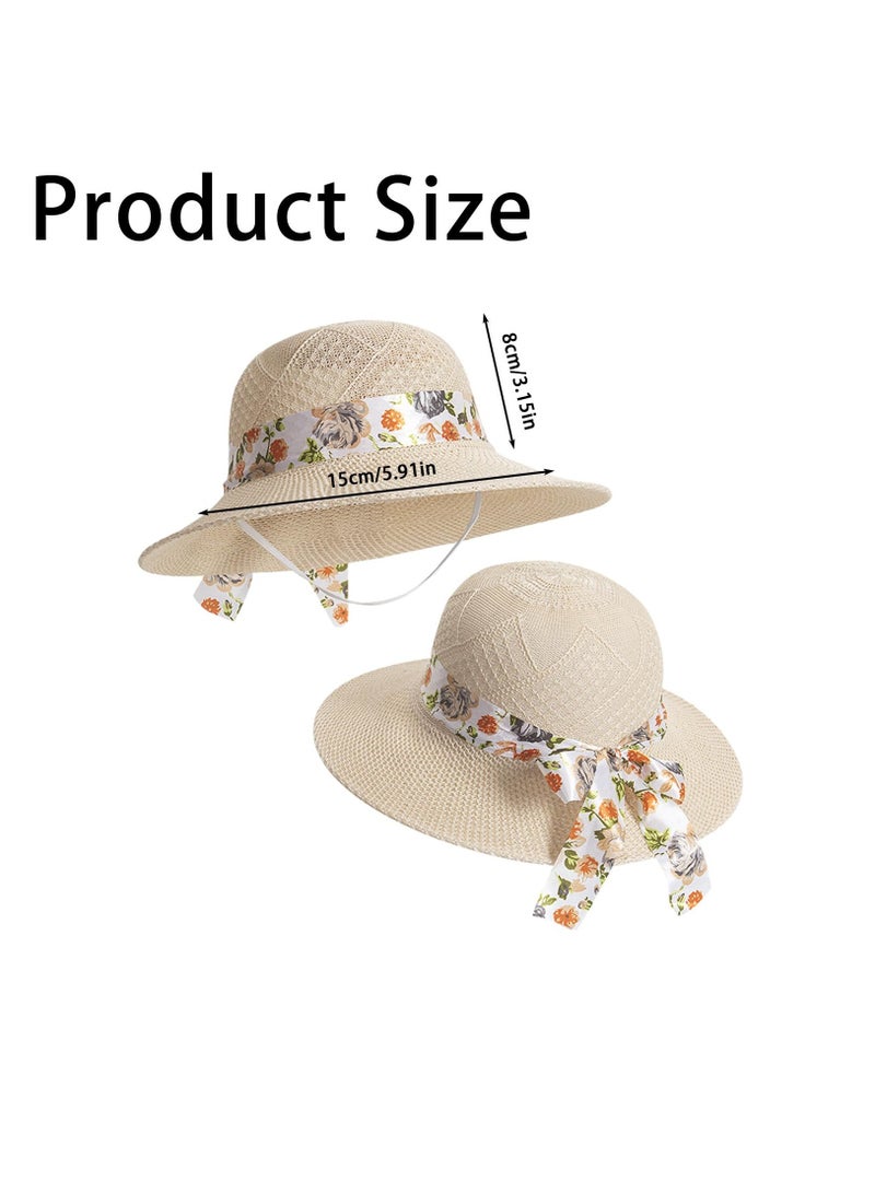 SOLARAE Straw Sun Hat for Women, Foldable Floppy Straw Hat Wide Brim Summer Beach Hat with Bow Sunhats for Ladies Outdoor Travel Holiday UPF 50+ - Image 2