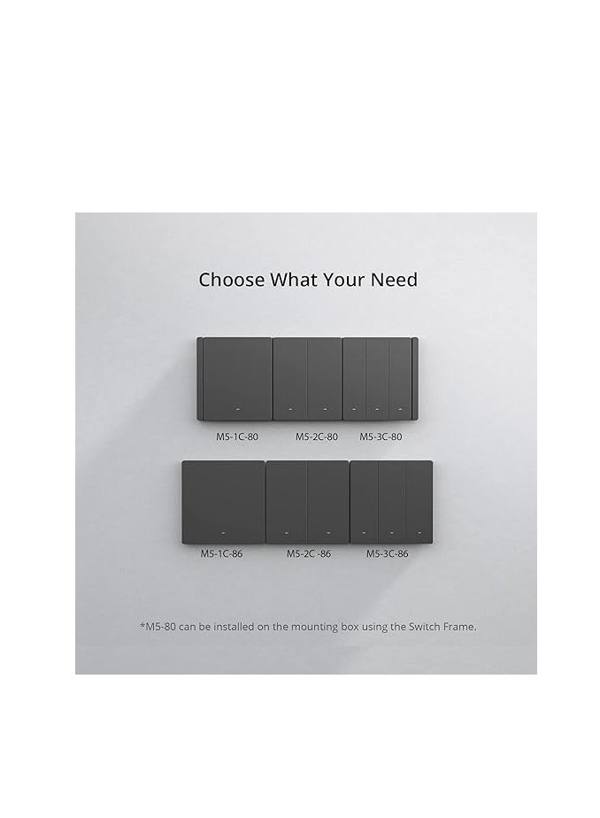 SONOFF Sonoff M5-3C-86 SwitchMan 3 Gang Smart Wall Switch, Remote/Voice Control, Share Control, Smart Scene, Countdown Timing, 2.4GHz Wifi, 2200W Max Power, Works with Alexa & Google Home, Dim Grey  - Image 3