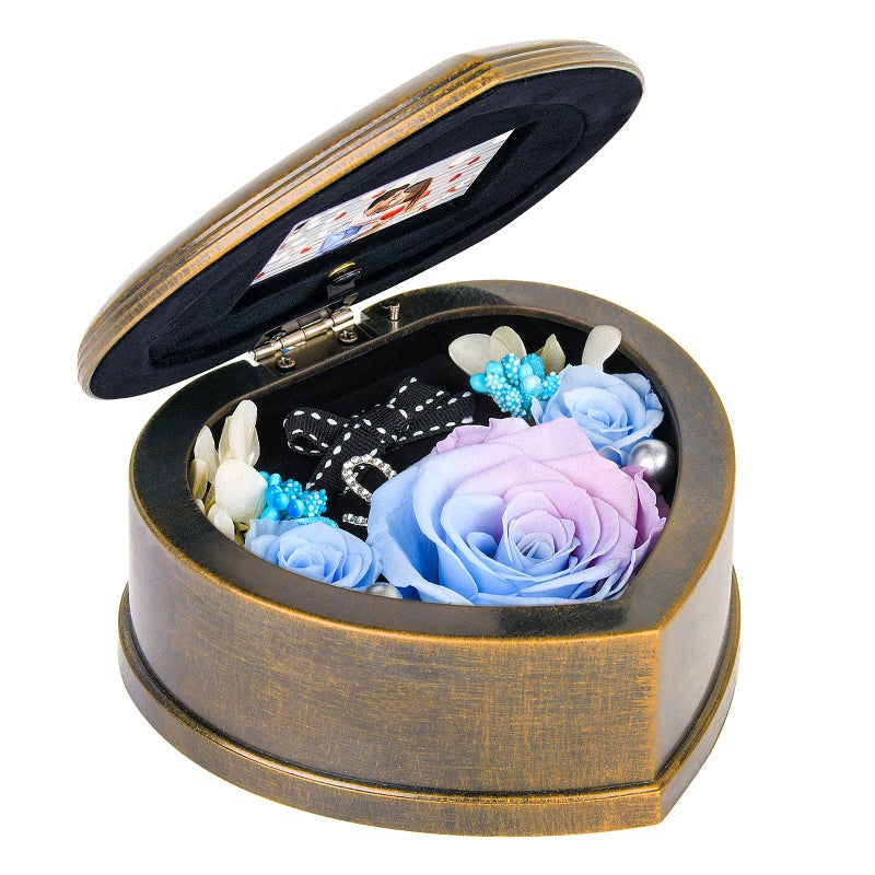 Neaticoo Neaticoo Mothers Day Preserved Flowers Long Lasting Real Rose Gifts for Mom Wife Women Music Box with 3 Forever Blue Real Rose Gifts Sky Blue 