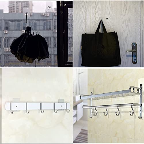 RAYMOX Heavy Duty Wall Hooks - Photo Frame, Coat, Towel & Robe Hooks - No Drilling Required (Transparent 10 Pack) - Image 5